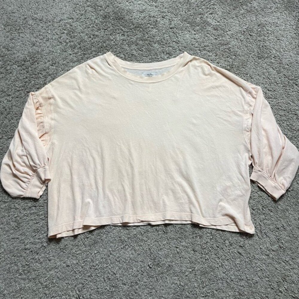 Free People Sugar Rush Pastel Peach Dolman Sleeves Top M - Picture 2 of 8